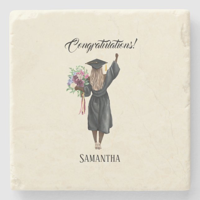 Dessous-de-verre En Pierre Graduation de l'aquarelle personnalisée (7) (Devant)