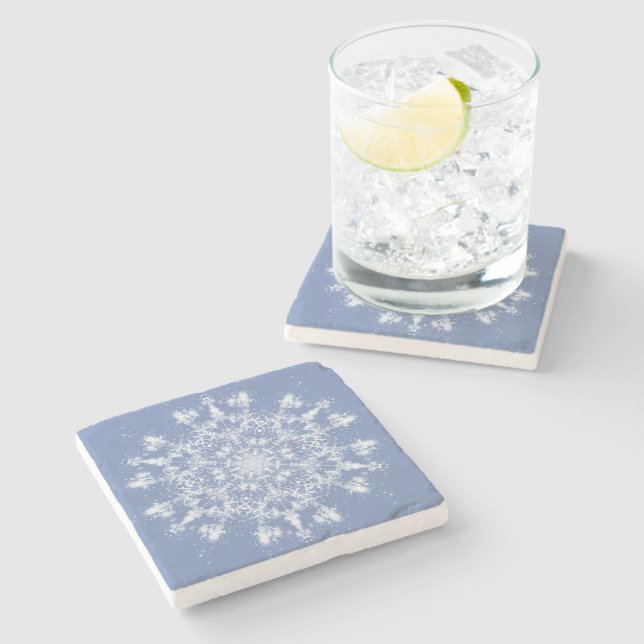 Dessous-de-verre En Pierre Grand flocon de neige en dentelle Abstraite sur Ar (Côté)