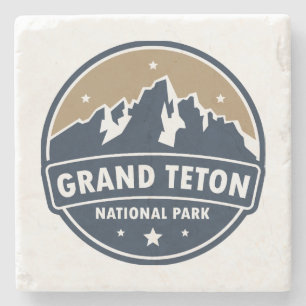 Dessous-de-verre En Pierre Grand Teton National Park Round Emblem