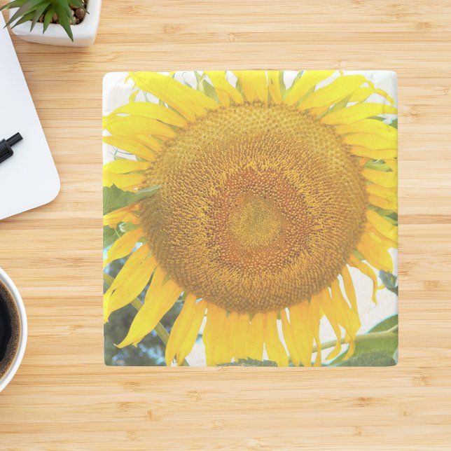 Dessous-de-verre En Pierre Grand tournesol jaune Floral (In Situ)