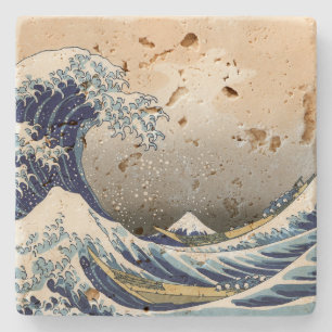 Dessous-de-verre En Pierre Grande vague au large de Kanagawa   Hokusai  