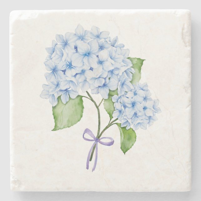 Dessous-de-verre En Pierre Grandmillenail hydrangea arc aquarelle preppy (Devant)
