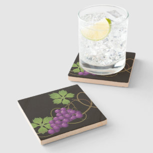 Dessous-de-verre En Pierre Grapes Stone Coaster