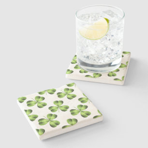 Dessous-de-verre En Pierre Graphique shamrock à trois feuilles