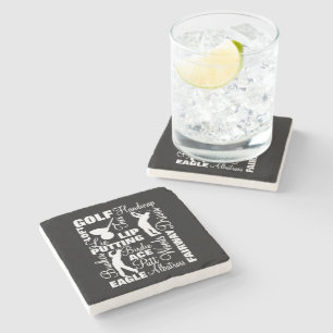Dessous-de-verre En Pierre Graphique textuel de la terminologie du golf des g