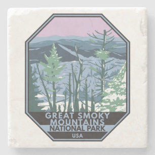 Dessous-de-verre En Pierre Great Smoky Mountains National Park Retro
