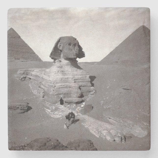 Dessous-de-verre En Pierre Great Sphinx & Gizeh Pyramides Necropolis Egypte (Devant)