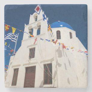 Dessous-de-verre En Pierre Grèce et île grecque de Santorin ville d'Oia 4