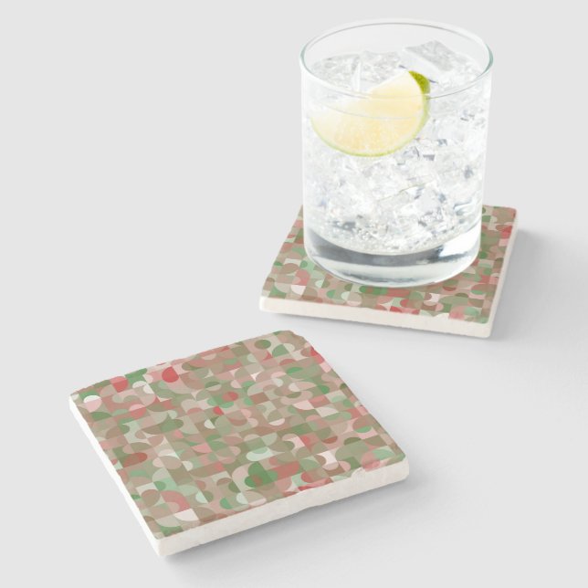 Dessous-de-verre En Pierre Groovy Boho Mod Retro Geometric (Côté)