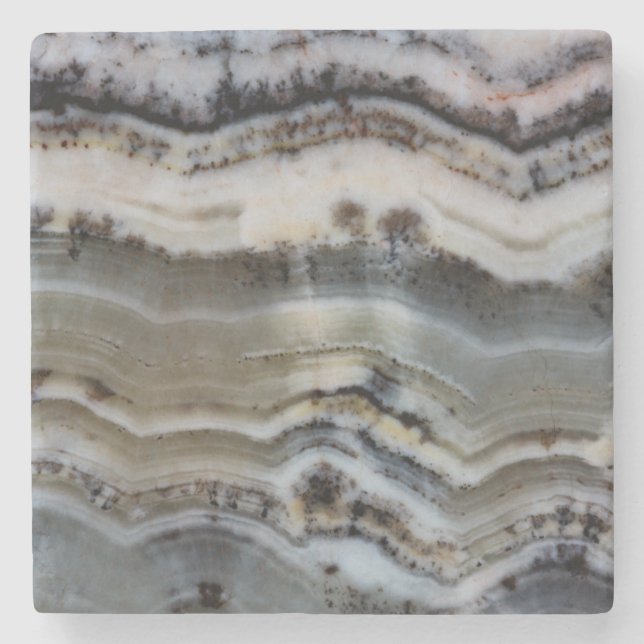 Dessous-de-verre En Pierre Gros plan sur un Onyx Silver Lace (Devant)