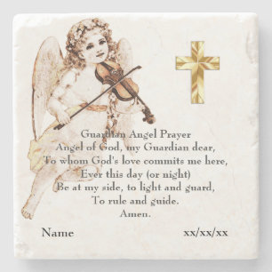 Dessous-de-verre En Pierre Guardian Ange prière Cadeau catholique Cadeau pers