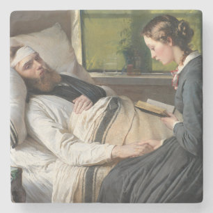 Dessous-de-verre En Pierre Guerrier blessé (par Elisabeth Jerichau-Baumann)