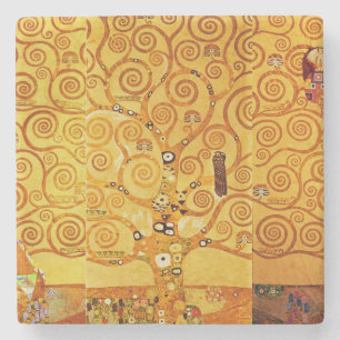Dessous-de-verre En Pierre Gustav Klimt Arbre de Vie : Symboliste Art Nouveau
