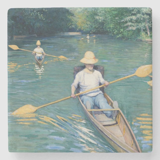 Dessous-de-verre En Pierre Gustave Caillebotte - Skiffs on the Yerres (Devant)