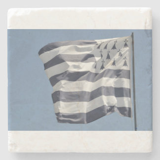 Dessous-de-verre En Pierre Gwen Ha Du, drapeau breton