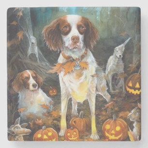 Dessous-de-verre En Pierre Halloween Bretagne Espagnol Avec Peur Citrouille