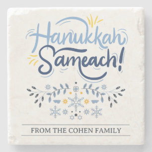 Dessous-de-verre En Pierre Hanoukka Sameach Famille Hanoukka simple et élég