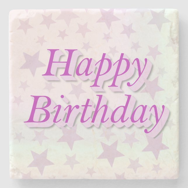 Dessous-de-verre En Pierre Happy Birthday!! (Devant)