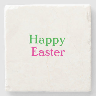 Dessous-de-verre En Pierre Happy easter boho vert rose enfants ajouter nom ti