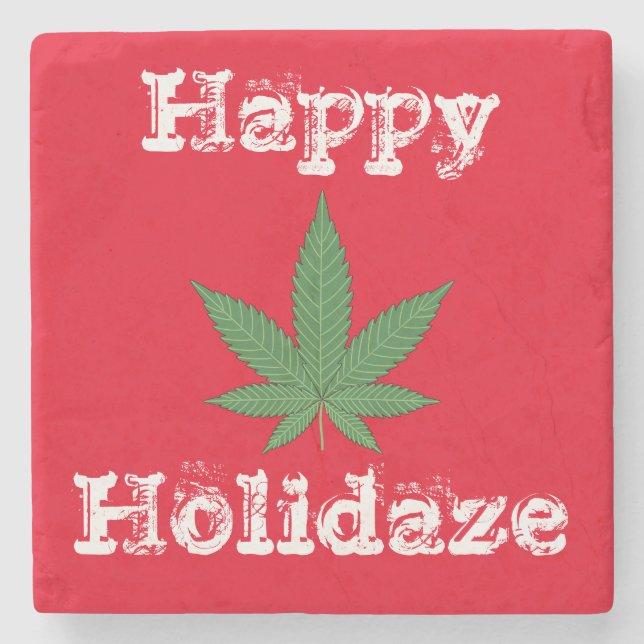 Dessous-de-verre En Pierre Happy Holidaze Personnalisé (Devant)