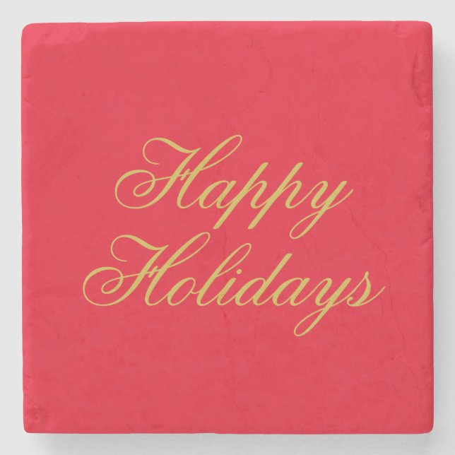 Dessous-de-verre En Pierre Happy New Year Merry Christmas Holiday Season (Devant)