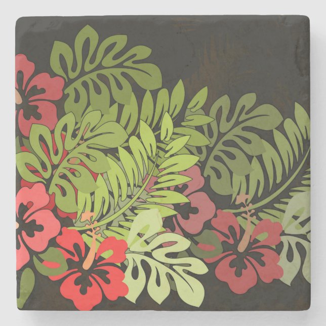 Dessous-de-verre En Pierre Hawaii Aloha Flower Art Print (Devant)