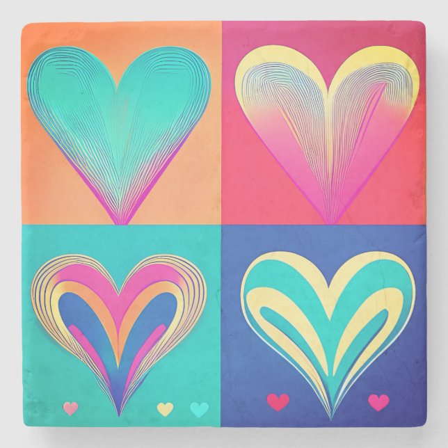 Dessous-de-verre En Pierre Hearts of Harmony (Devant)