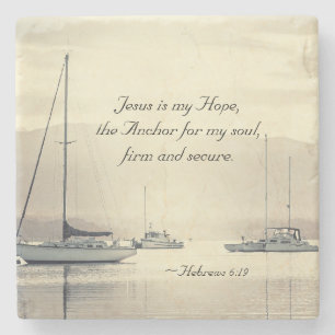 Dessous-de-verre En Pierre Hébreux 6:19 Jésus Ancre pour mon âme, Voiliers