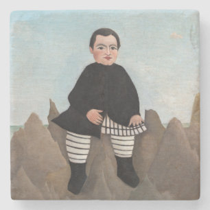 Dessous-de-verre En Pierre Henri Rousseau - Garçon sur les rochers