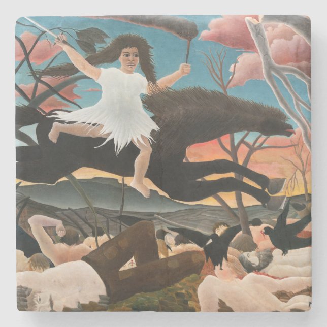 Dessous-de-verre En Pierre Henri Rousseau - La guerre (Devant)