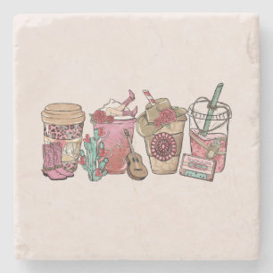 Dessous-de-verre En Pierre Heure du café Cowboy