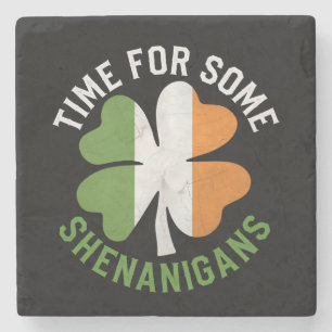 Dessous-de-verre En Pierre Heure pour certains Shenanigans Clover St Patrick'