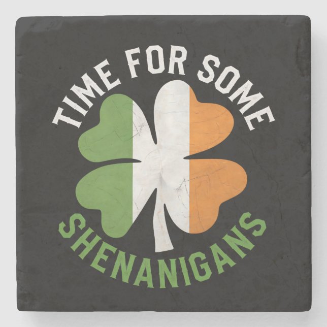 Dessous-de-verre En Pierre Heure pour certains Shenanigans Clover St Patrick' (Devant)