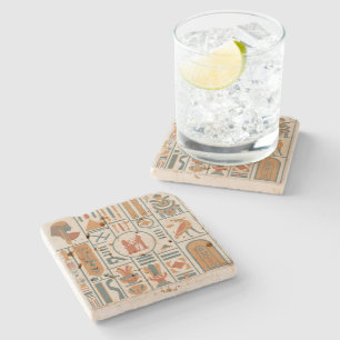 Dessous-de-verre En Pierre Hiéroglyphes égyptiens antiques