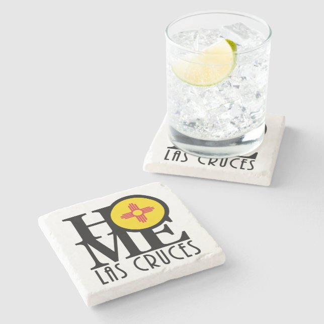 Dessous-de-verre En Pierre HIOME Las Cruces Nouveau-Mexique (Côté)