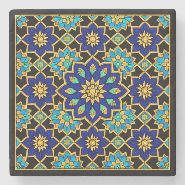 Dessous-de-verre En Pierre Histoire du style ottoman Design Bleu  (Devant)