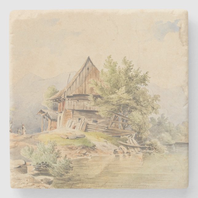 Dessous-de-verre En Pierre Holzhütte am See - Carl Lafite (Devant)