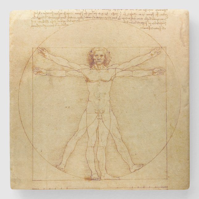 Dessous-de-verre En Pierre Homme de Vitruvian de da Vinci (Devant)