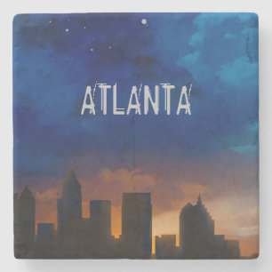 Dessous-de-verre En Pierre HORIZON de NUIT d'ATLANTA la GÉORGIE - dessous de