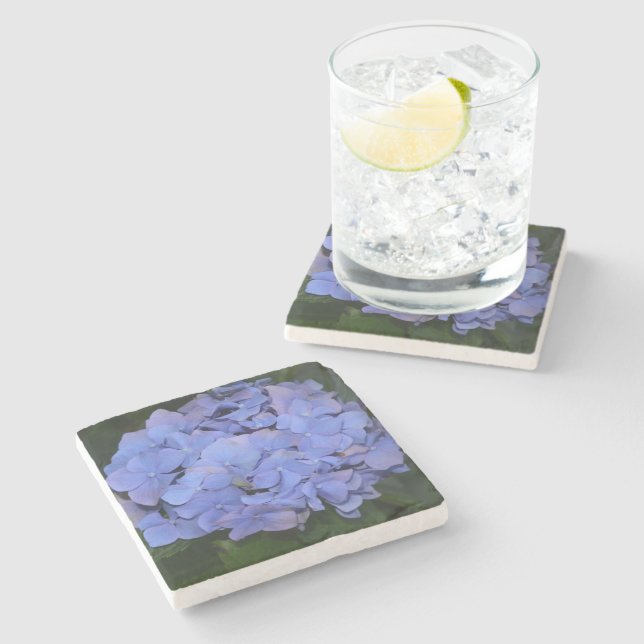 Dessous-de-verre En Pierre Hydrangea macrophylla violette rustique (Côté)