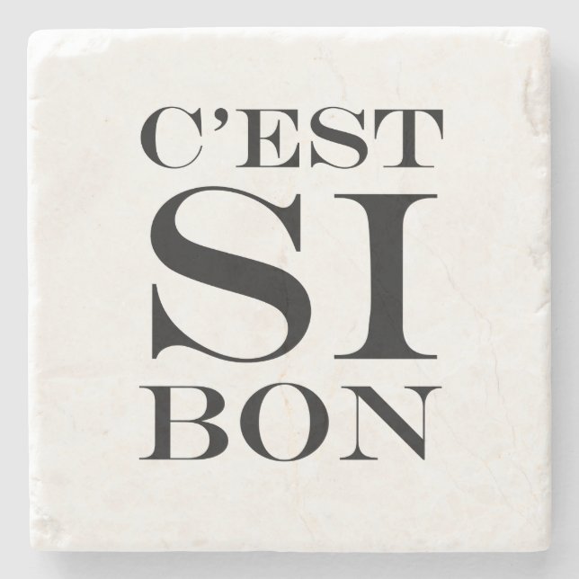 Dessous-de-verre En Pierre Il est si bon - Français de fève de C'est SI (Devant)