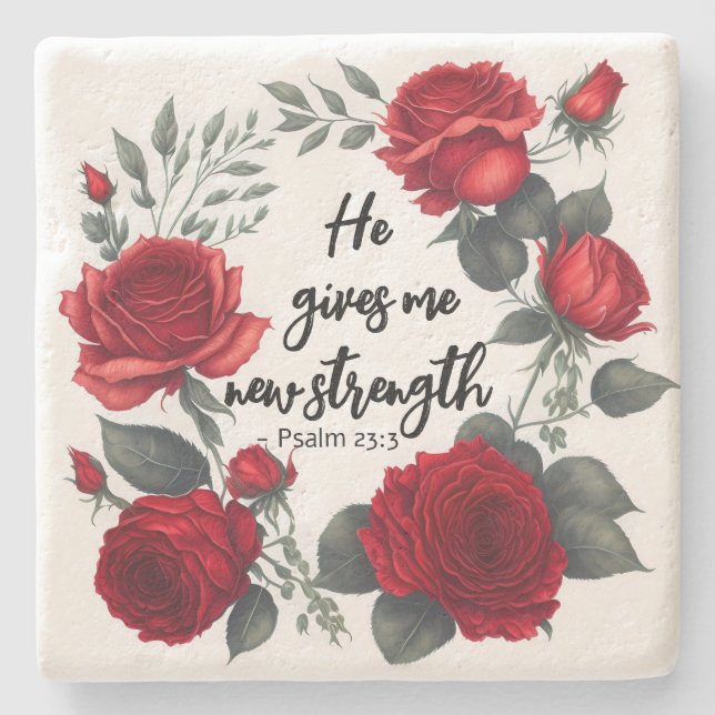 Dessous-de-verre En Pierre Il Me Donne Une Nouvelle Force (Devant)