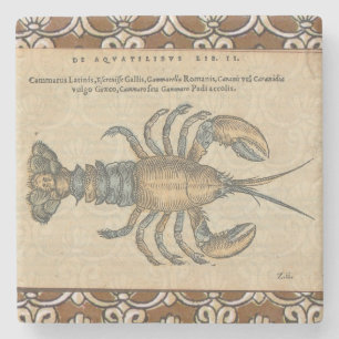 Dessous-de-verre En Pierre Illustration de homard vintage : Damassé côtier