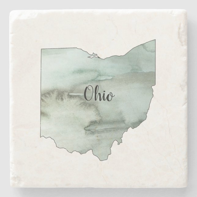 Dessous-de-verre En Pierre Illustration de l'État de l'Ohio (Devant)