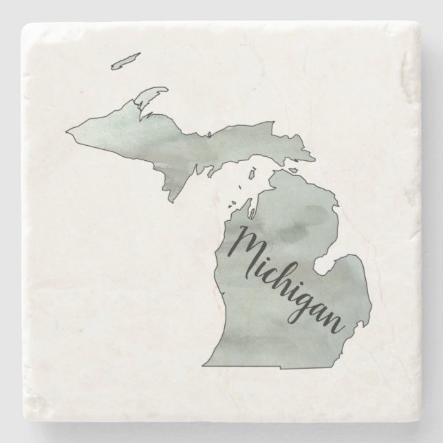 Dessous-de-verre En Pierre Illustration de l'État du Michigan (Devant)