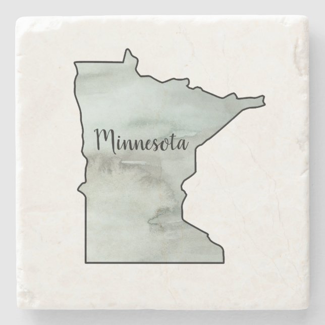 Dessous-de-verre En Pierre Illustration de l'état du Minnesota (Devant)