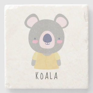 Dessous-de-verre En Pierre Illustration de l'ours Cute Koala - Personnalisabl
