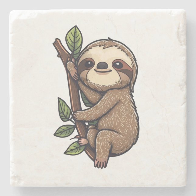 Dessous-de-verre En Pierre Illustration de Sloth (Devant)