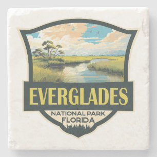 Dessous-de-verre En Pierre Illustration du parc national des Everglades Art d