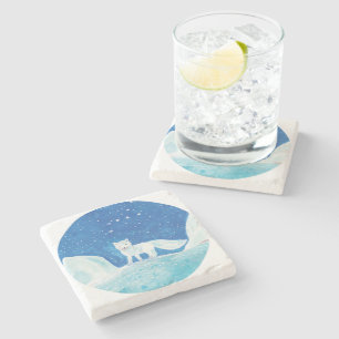 Dessous-de-verre En Pierre Illustration du Petit Renard arctique (Vulpes lago